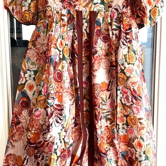 IN LOOM Floral Puff Sleeve Midi Dress | NWT | Cottagecore |Square Neck | S - L - Picture 10 of 16